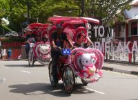 Fahrradrikschas außer Rand und Band in Malakka