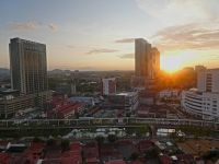 Blick von unserem  Hotel auf Malakka am Morgen