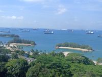 Blick von der Seilbahn auf die Insel Sentosa und das Meer - Singapur &ndash; &copy; Marieta Beck (Eberhardt TRAVEL)