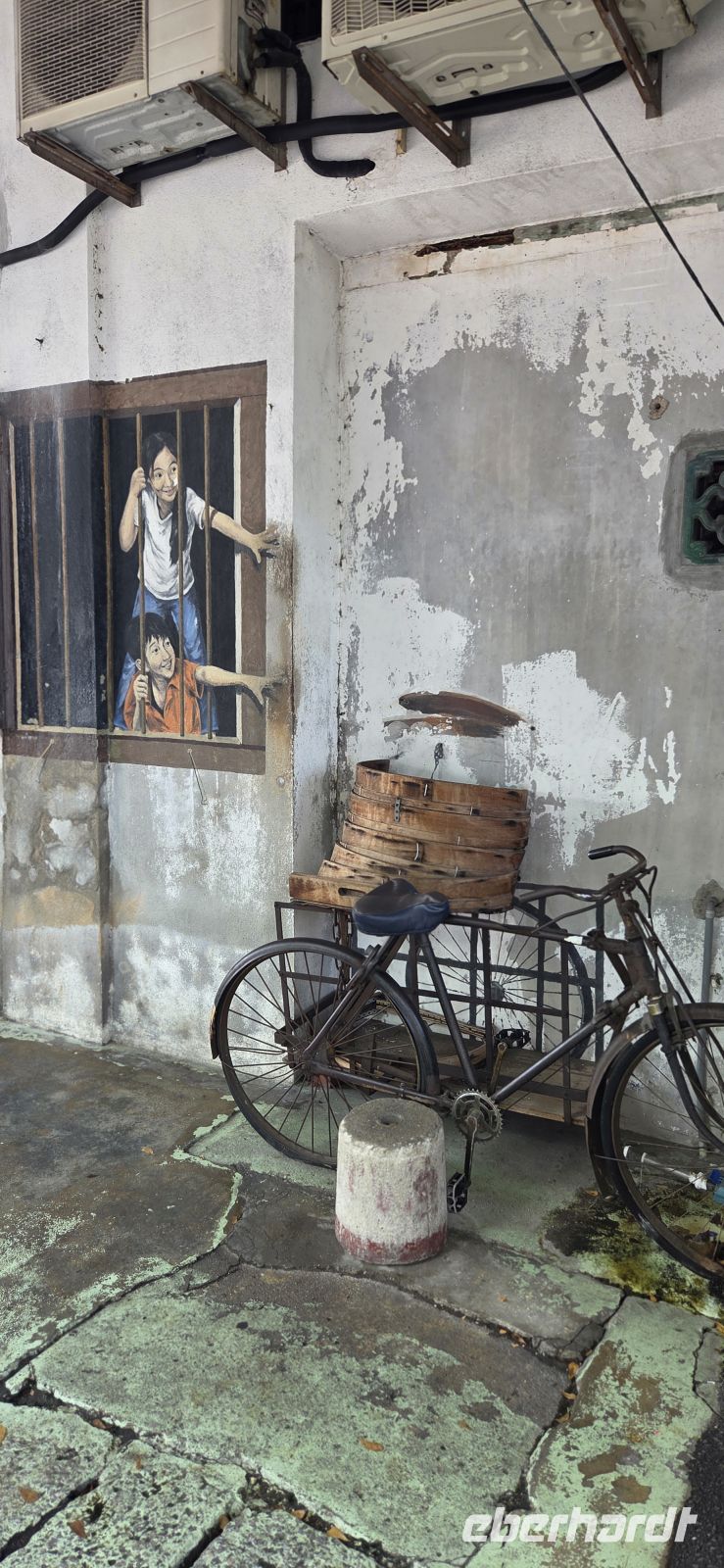 Children on a Bicycle - Penang Street Art