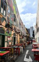 In Kampong Glam, dem arabischen Viertel, gibt es enge Gassen und Gebäude aus der Kolonialzeit
