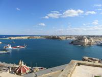 Blick vom Upper Barrakka Garden auf den Großen Hafen mit den drei Städten