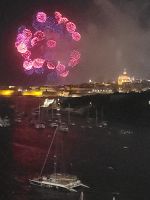 Silvesterfeuerwerk über Valletta/Blick vom The Waterfront Hotel/Sliema/Malta