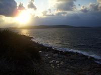 Sonnenuntergang an der Küste von Qawra