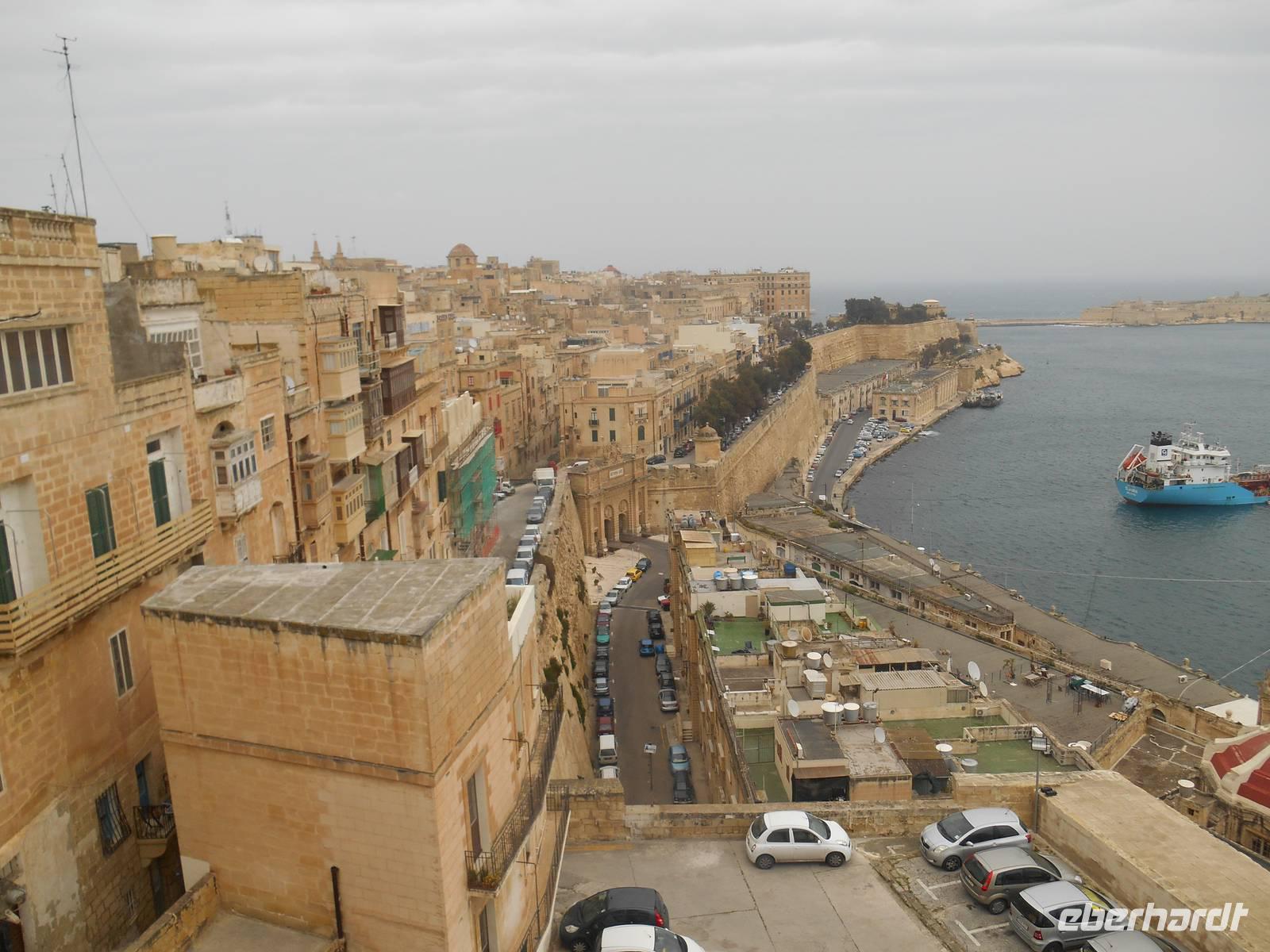 Valletta (Ausblick von den Oberen Barrakka Gärten in die Altstadt)