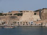 Blick Grand Harbour Valletta Malta-großer Graben
