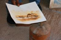 Kunst mit Farbe und Feuer