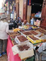 Dattelnverkäufer. Souk in Marrakesch