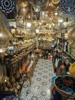 typischer Verkaufsstand, Souk in Marrakesch