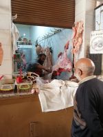 Fleschhändler, Souk in Marrakesch