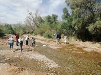 Überquerung  des Flußes Todgha Gorges während des Spaziergangs