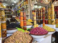 Olivenstand in den Souks in Marrakesch