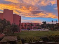 349) Sonnenuntergang im Palm Plaza Hotel, Marrakesch, Marokko