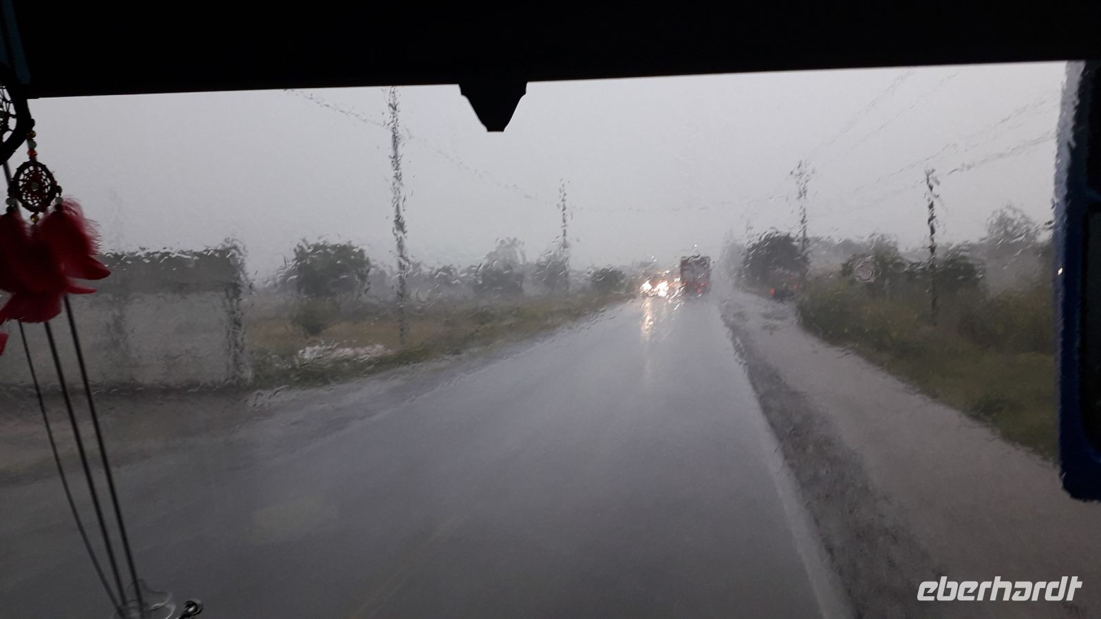 Es hat viel geregnet während der Fahrt