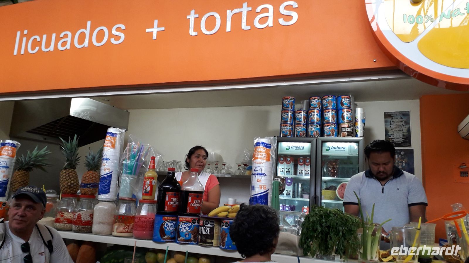 Hier stillen wir unseren Durst mit Saft