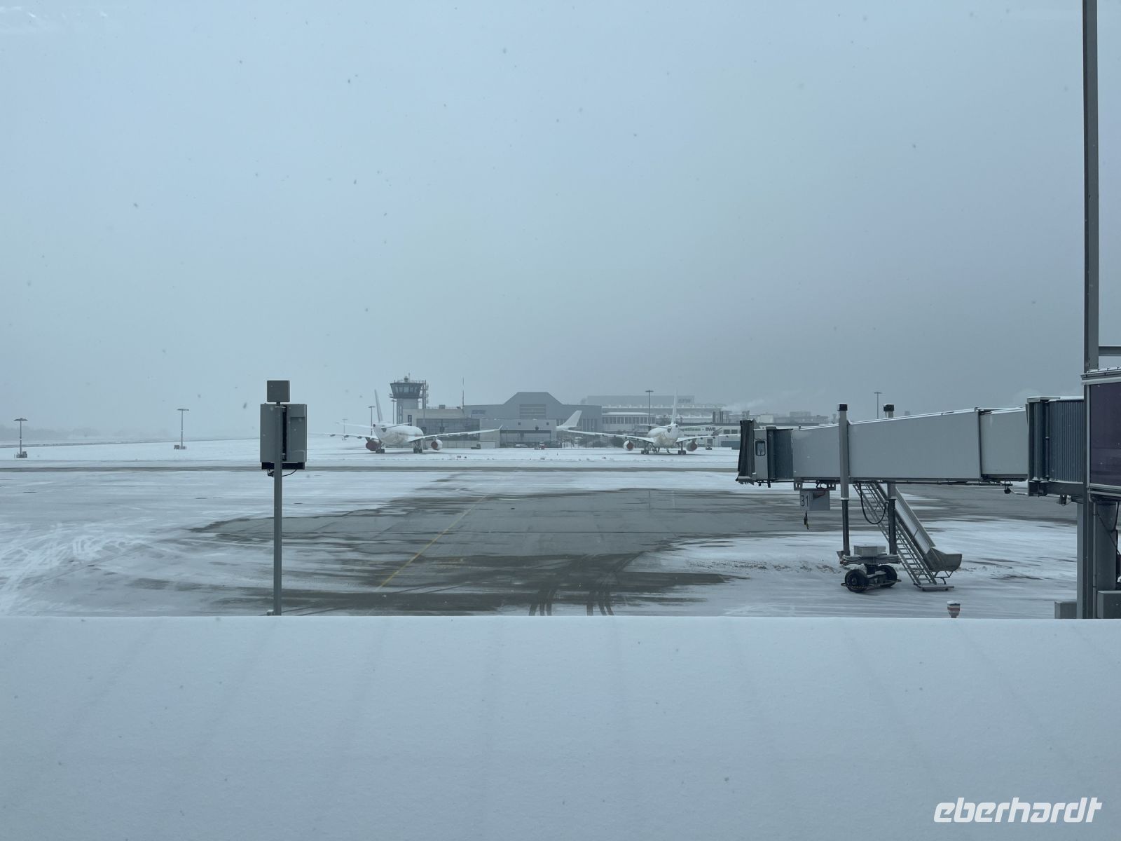 Flughafen Dresden bei Schnee