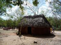Traditionelle Palapa der Mayas