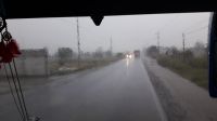 Es hat viel geregnet während der Fahrt