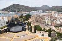 0462 Bus 1 - Cartagena_Blick vom Castillo de la Concepción auf das Amphitheater