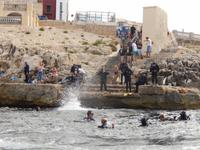Taucher nahe der blauen Grotte