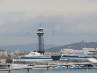 Barcelona -  Hafen - Blick zur historischen Seilbahn