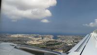 Blick auf Valletta vom Flugzeug