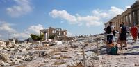 Athen - Akropolis - das Erechteion und der Parthenon-Tempel