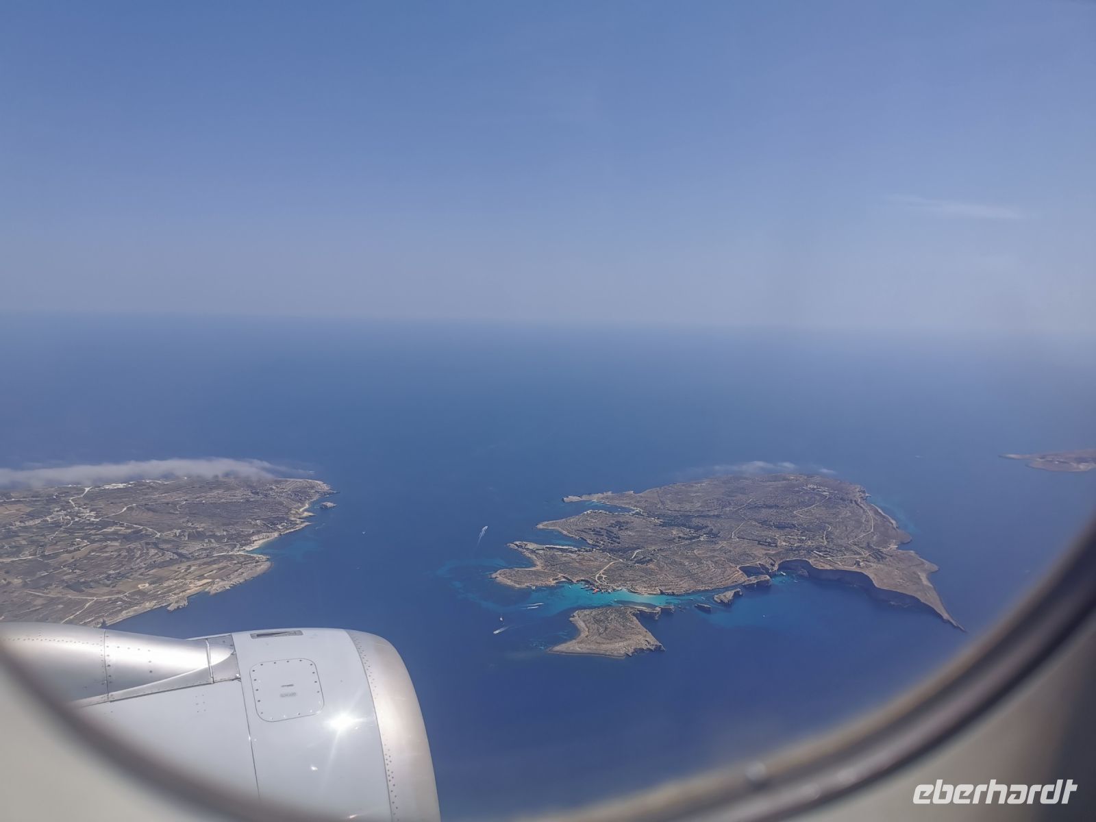 Wir haben Traumwetter beim Flug, Malta