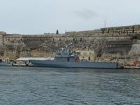 Im Marsamxett Hafen ankert auch ein Teil der maltesischen Kriegsmarine.