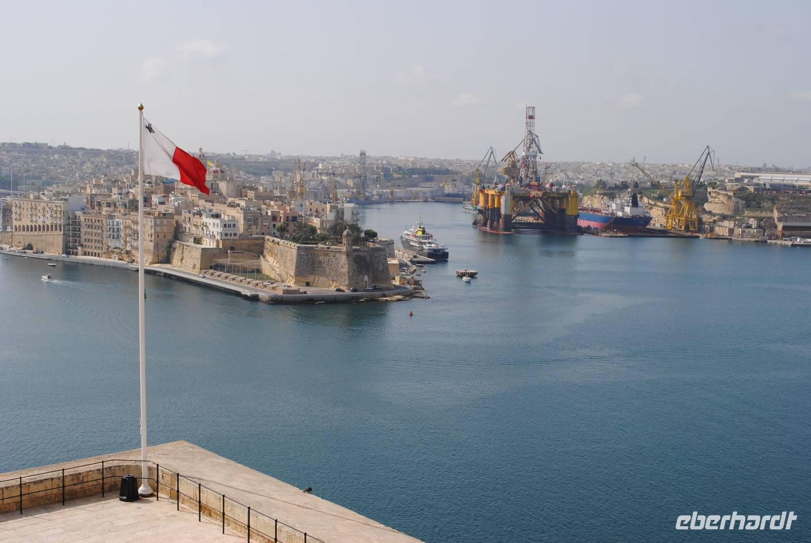 Blick von den Barracca-Gärten in Valletta