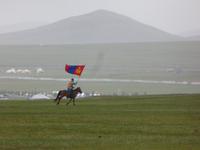 Pferderennen zum Naadam-Fest.