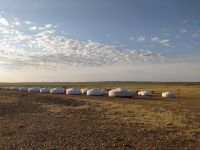 Sonnenaufgang am Jurtencamp Tsagaan Suvarga