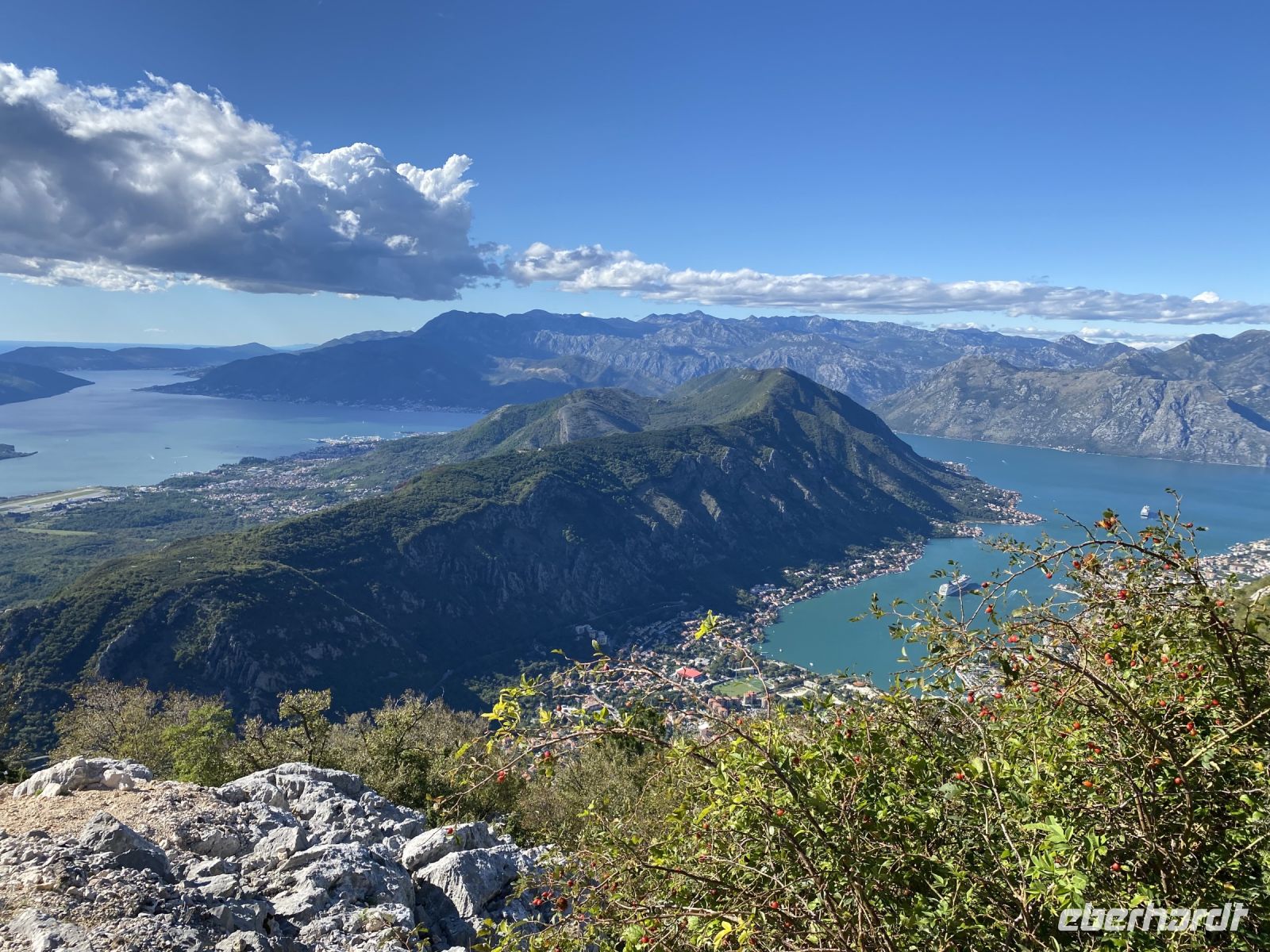Die Bucht von Kotor ist stark gegliedert