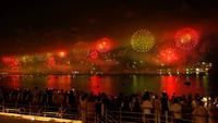 Silvester an Bord MSC Lirica vor der Kulisse der Copacabana