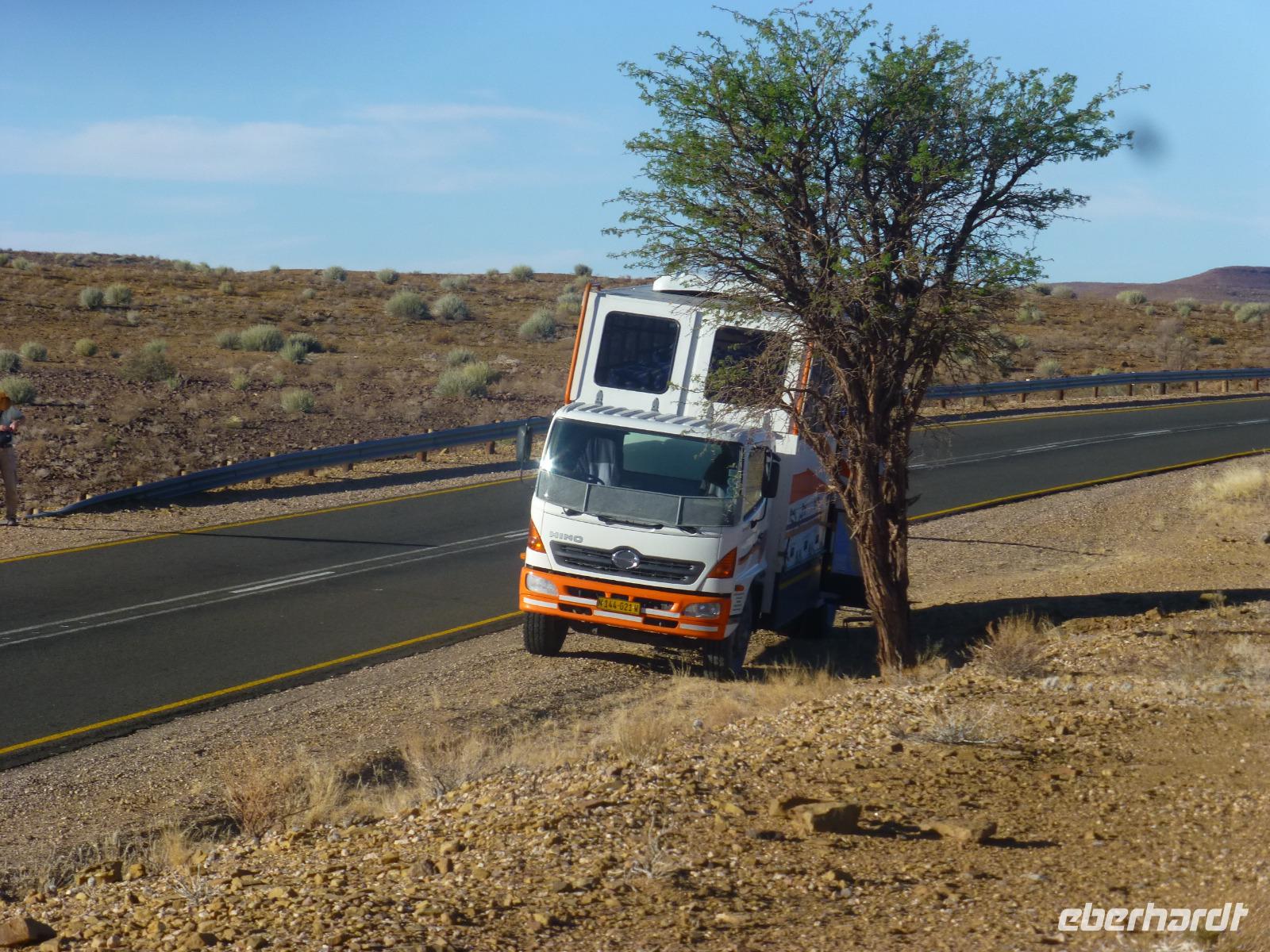 unser Truck am Wegesrand