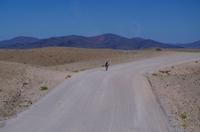 Unterwegs in Namibia - Radfahrer bei 40 ° C