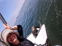 Walvis Bay - Lagunenfahrt - Annett mit Robbe