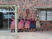 Wir wünschen uns Klicklaute und die wunderbaren Farmmitarbeiter treffen sich sofort zum spontanten Singen