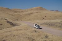 Mondlandschaft am Kuiseb Canyon - unser Truck