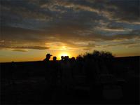 Sonnenuntergang in der Kalahari