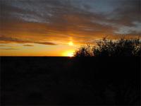 Sonnenuntergang in der Kalahari