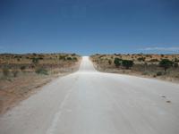 Auf der Fahrt durch die Kalahari