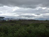 Island, Thingvellir, Menschen an der 