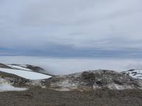 Island, über den Wolken am Gletscher