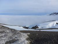 Island, über den Wolken am Gletscher
