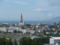 Island, Reykjavik, Blick vom Perlan zur Hallgrimskirkja