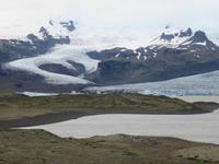 950 Island - Blick zum Gletscher Breidamerkurjökull und Lagune Fjällsarlon