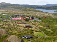 Island - Blick vom Krater Grábrók auf die Universität