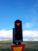 Die Ampeln der Herzen in Akureyri