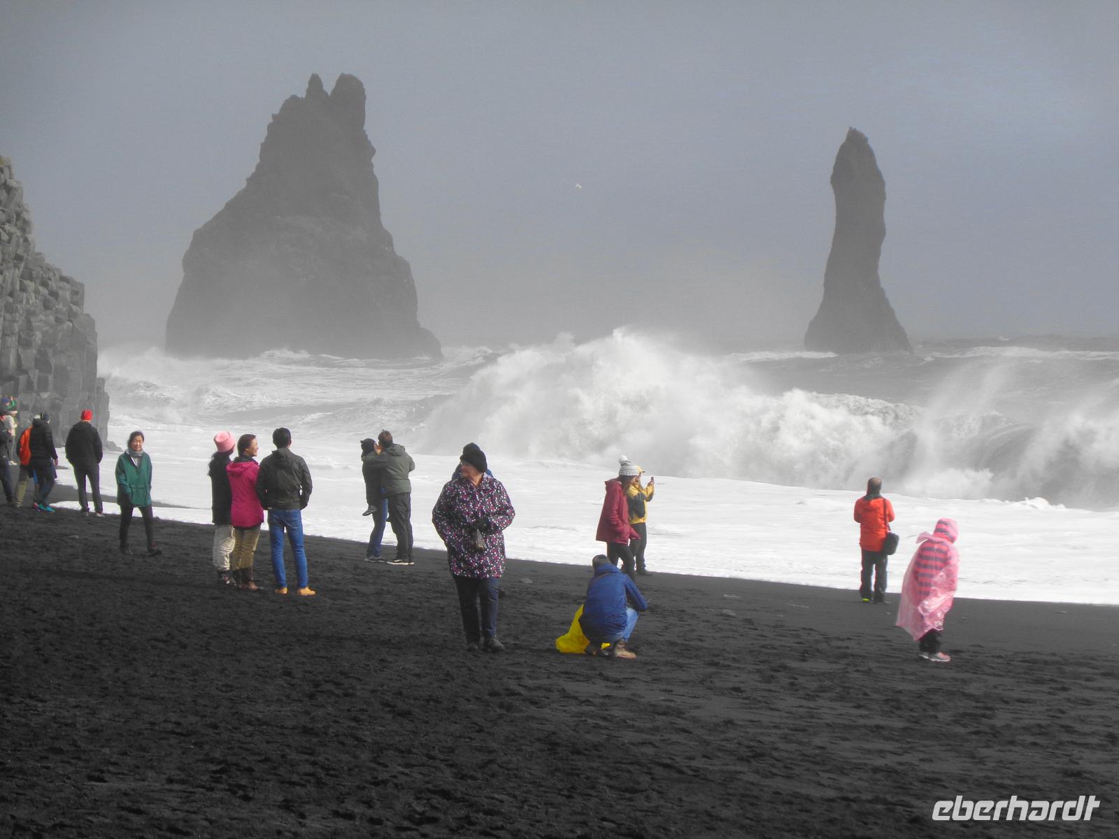 Island - Südküste - schwarzer Sandstrand Reynisfjara